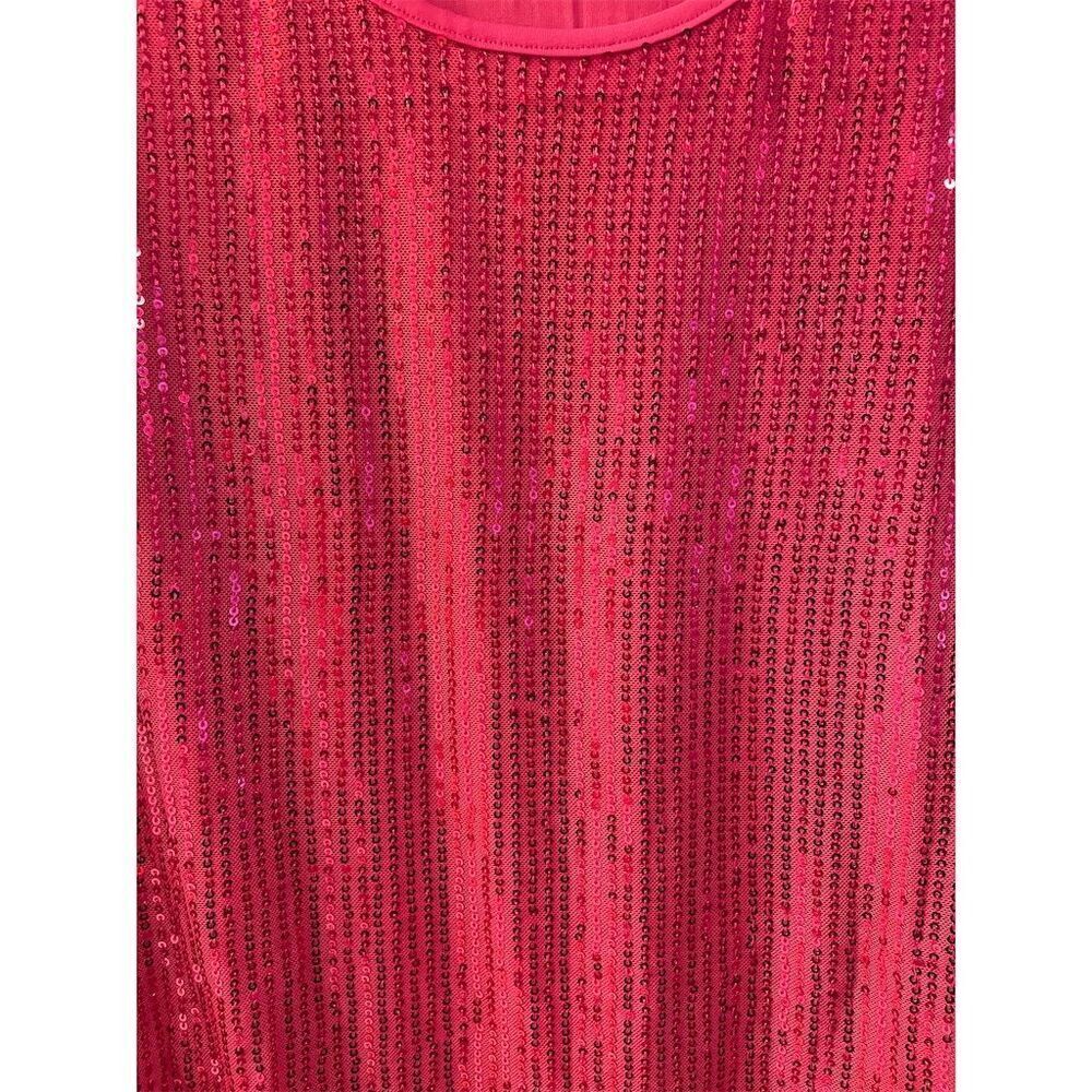 Women's 2XL Pink Sequin Sleeveless Scoop Neck Tank Top Party Summer - Picture 3 of 4